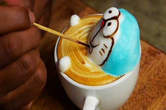 Độc đáo kỹ thuật tạo hình 3D cho ly cà phê Latte