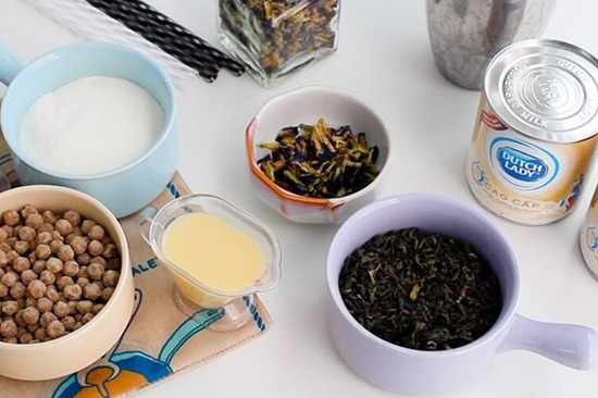 nguyên liệu pha trà sữa hoa đậu biếc