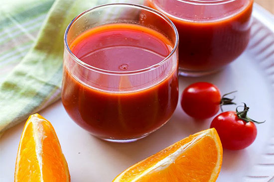 công thức nước ép cà chua, cam